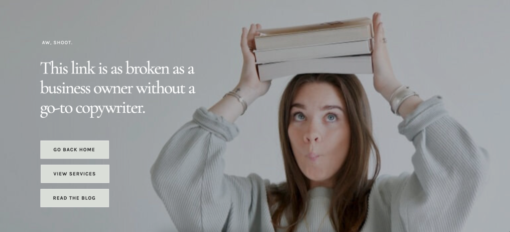 Copywriter Website 404 Page